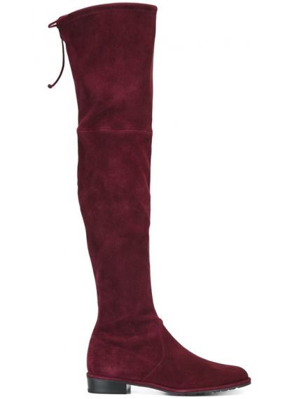 Belle Bordo Stuart Süet Çizme