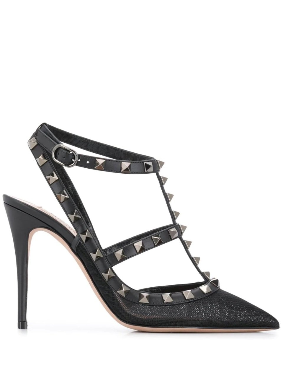 Siyah File T-Bant Rockstud Stiletto