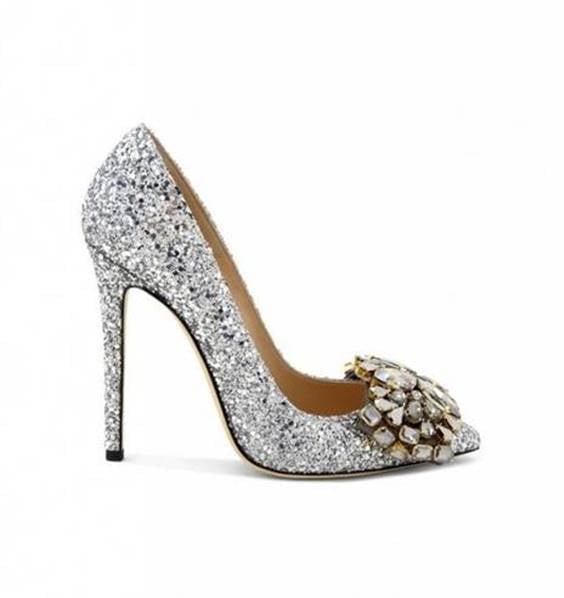 Stone Gümüş Sim Taşlı Stiletto
