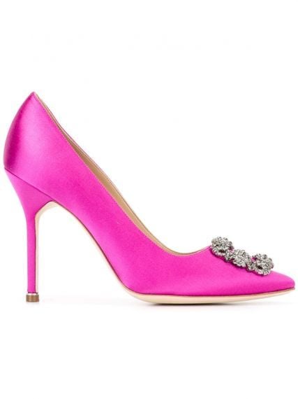 Solin Fuşya Saten Stiletto