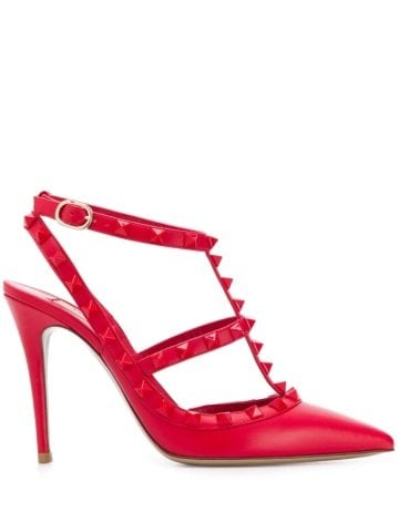Kırmızı T-Bant Rockstud Stiletto