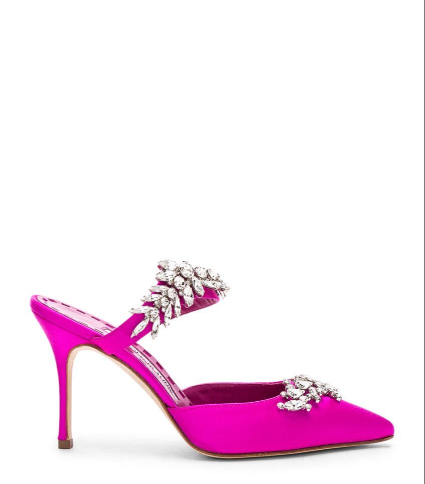 Lurum Fuşya Saten Açık Stıletto