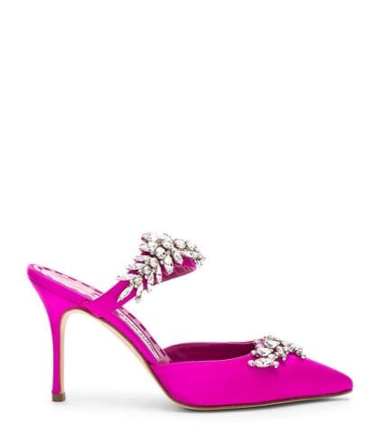 Lurum Fuşya Saten Açık Stıletto