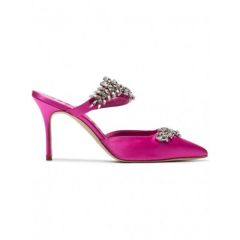 Lurum Fuşya Saten Açık Stıletto 36 - 10cm