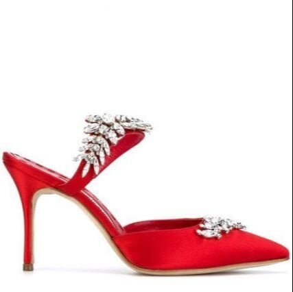 Lurum Kırmızı Saten Açık Stıletto