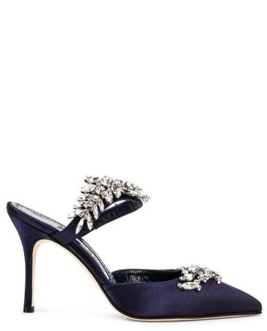 Lurum Lacivert Saten Açık Stıletto