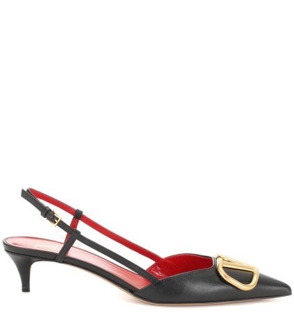 Siyah V Logo Rockstud Stiletto