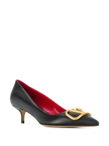 Siyah V Logo Rockstud Stiletto