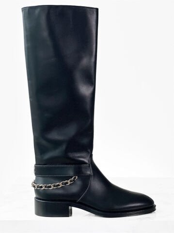 CC Siyah Deri  Çizme