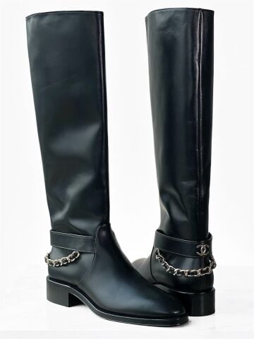 CC Siyah Deri  Çizme