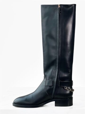 CC Siyah Deri  Çizme