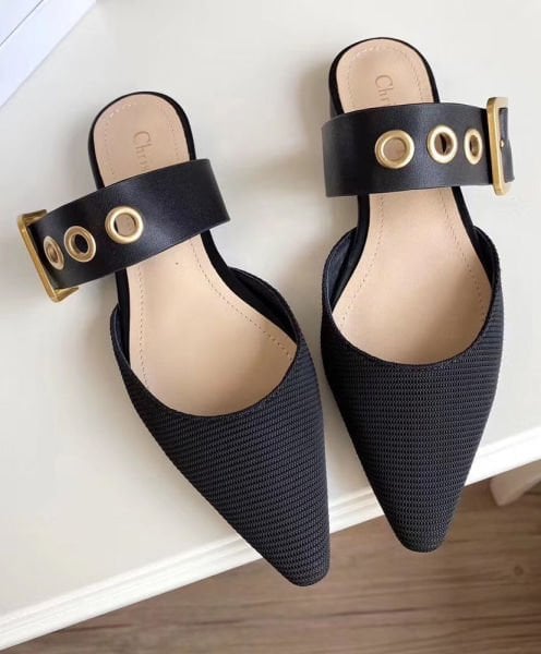 Dior Siyah Canvas Terlik