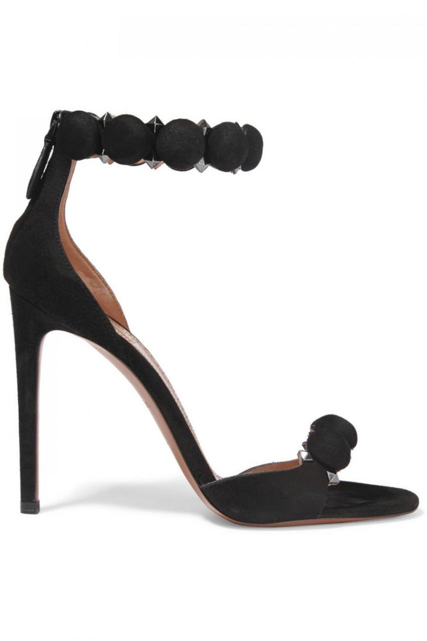 Alaia Siyah Süet Sandalet