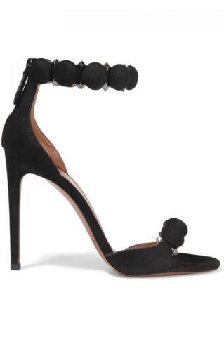 Alaia Siyah Süet Sandalet