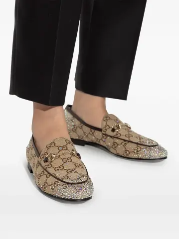 GG Canvas Taşlı Loafer