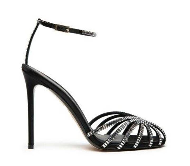 Thick Black Taşlı Sandelet 36 - 10cm