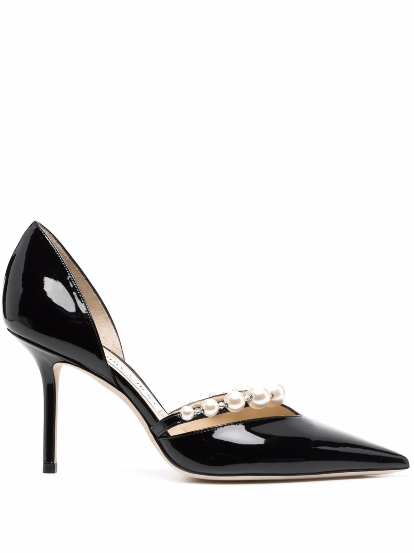 Siyah Rugan İncili Stiletto