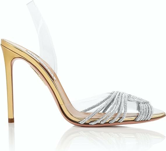 Shiny Gold PVC Stiletto