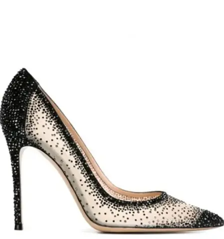 Sequin Siyah Taşlı Stiletto