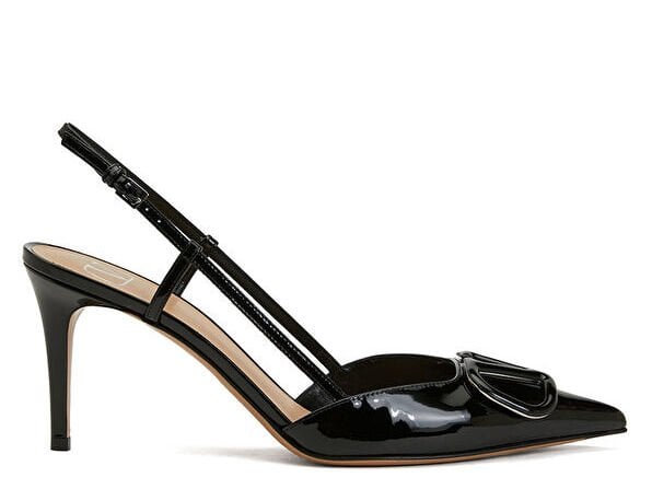 Siyah Rugan V-Logo Stiletto