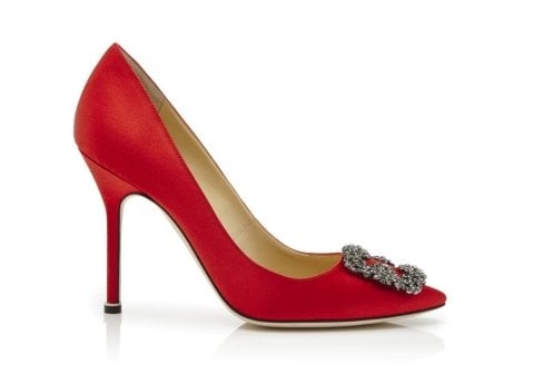 Solin Kırmızı Saten Stiletto