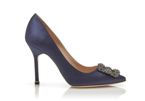 Solin Lacivert Saten Stiletto