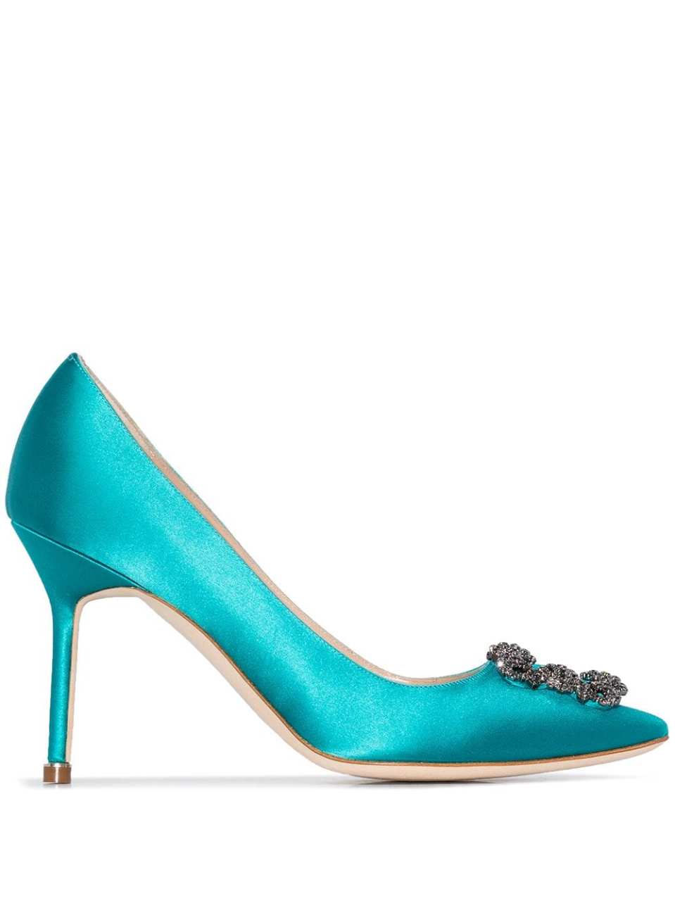 Solin Turkuaz Saten Stiletto