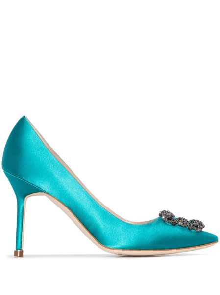 Solin Turkuaz Saten Stiletto
