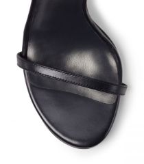 Siyah Deri Jane Sandalet