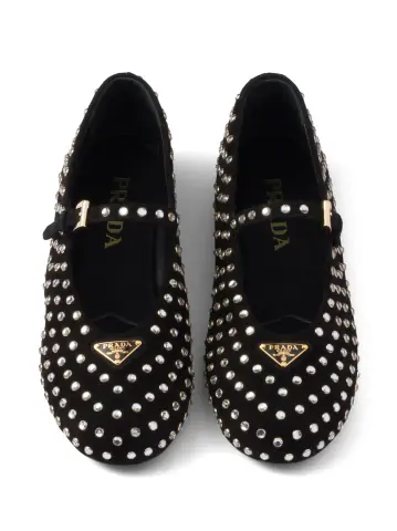 Siyah Logo Kalın Taşlı Babet