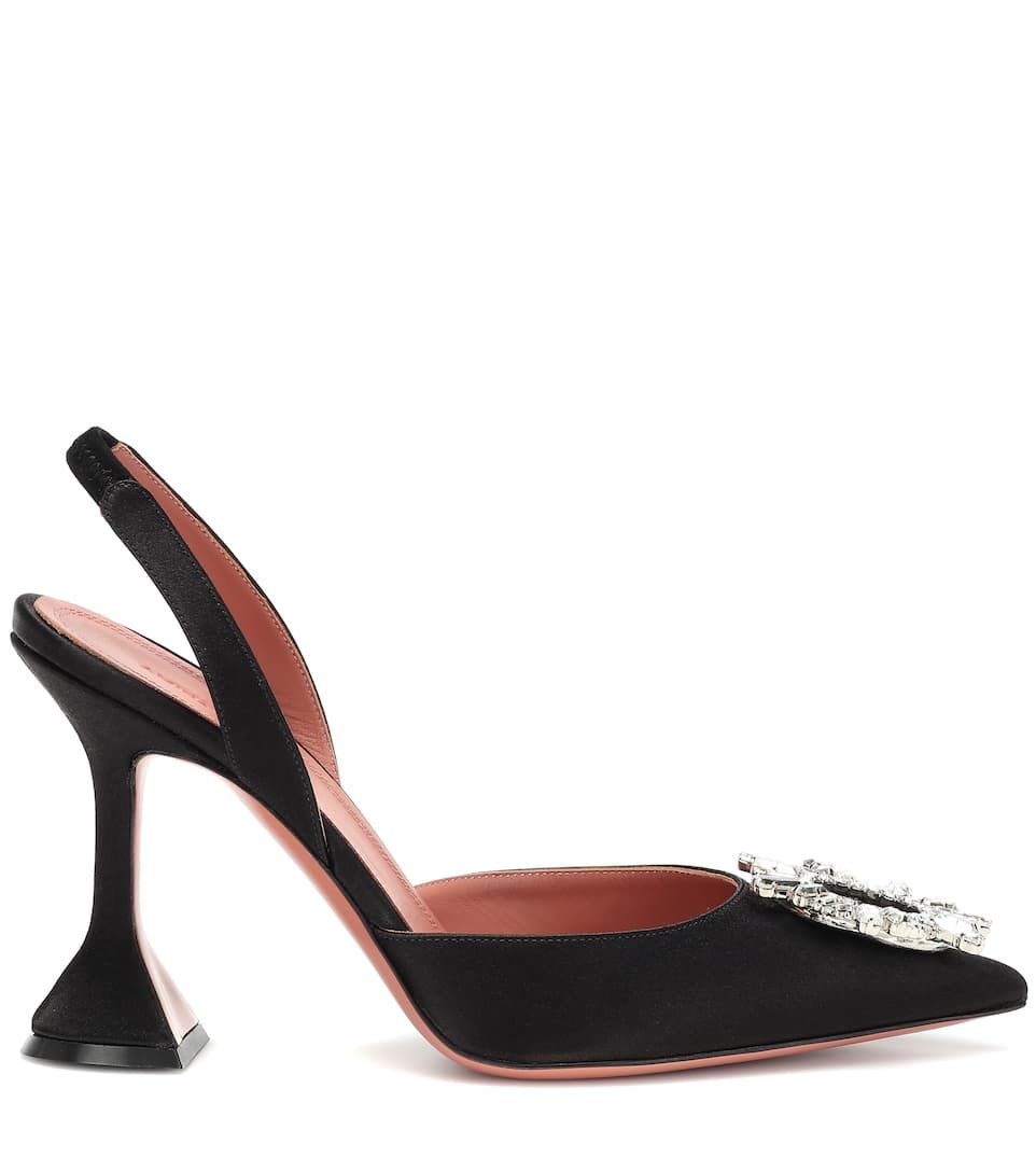 Mimi Siyah Saten Stiletto