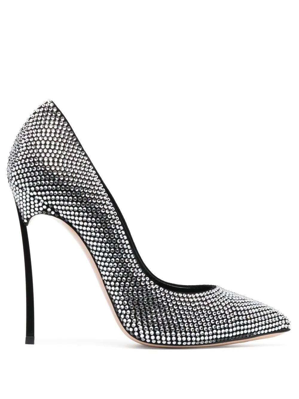 Luz Black & Silver Çelik Topuk Taşlı Stiletto