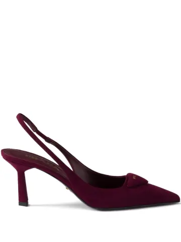 Bordo Süet Logo Stiletto