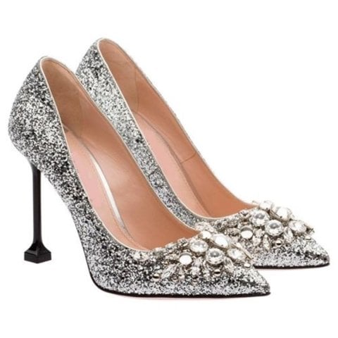 Nora Gümüş Sim Taşlı Stiletto