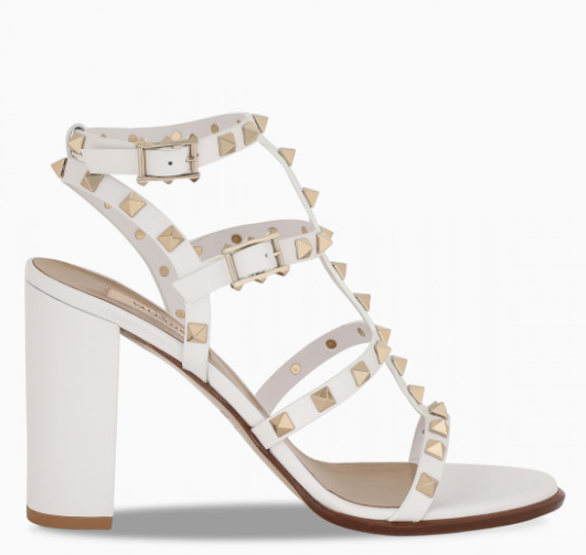 Beyaz Rockstud Sandelet
