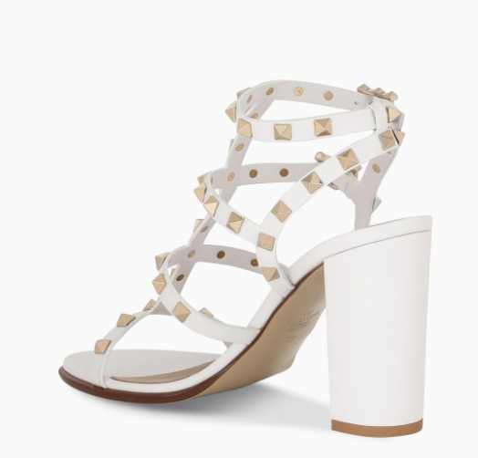 Beyaz Rockstud Sandelet