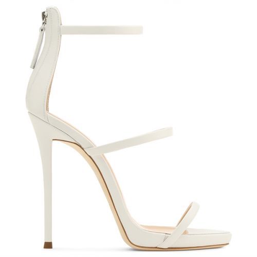 Zoey Beyaz Deri Sandalet