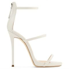 Zoey Beyaz Deri Sandalet