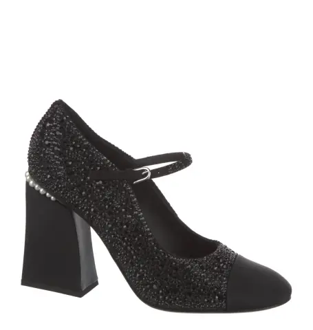 CC Siyah Taşlı Stiletto