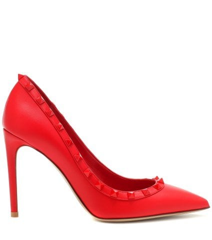 Red & Red Rockstud Stiletto