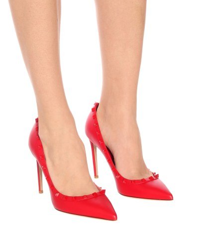 Red & Red Rockstud Stiletto