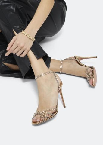 Amelia Gold Taşlı PVC Sandelet 36 - 11cm