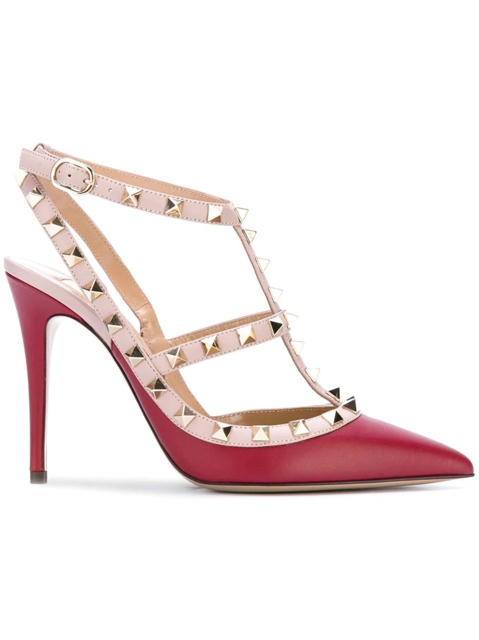 Kırmızı T-Bant Rockstud Stiletto